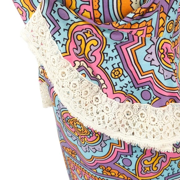 Judith March Lace Flare Sleeve V-Neck Boho Fit & Flare Mini Dress Sz Medium - Picture 4 of 11